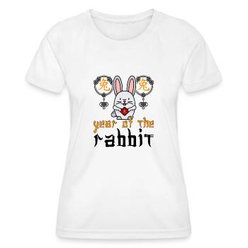 Personnage de lapin chinois Nouvel An - T-shirt sport Femme - blanc - Devant - AI Model Female 172 dark (172cm)