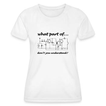 Circuit de génie électrique à résistance Drôle d’énergie - T-shirt sport Femme - blanc - Devant - AI Model Female 172 dark (172cm)