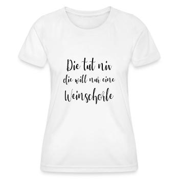 Die will nur weinschorle - Frauen Funktions-T-Shirt - Weiß - Vorne - AI Model Female 172 dark (172cm)