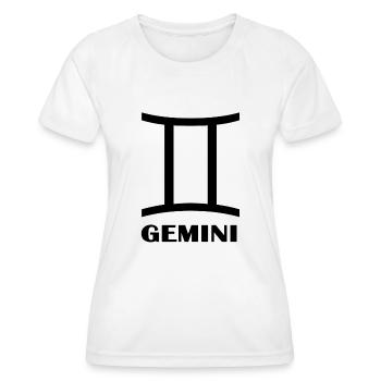 Horoscope des Gémeaux du zodiaque des Gémeaux - T-shirt sport Femme - blanc - Devant - AI Model Female 172 dark (172cm)
