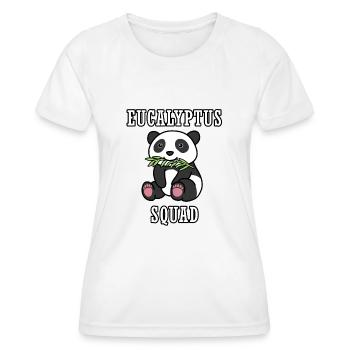 L'Eucalyptus Squad dit ironique - T-shirt sport Femme - blanc - Devant - AI Model Female 172 dark (172cm)