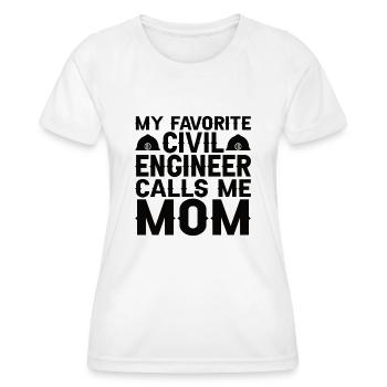 Ingénieur civil Construction de ponts Statiques Son Mama Ingénieur - T-shirt sport Femme - blanc - Devant - AI Model Female 172 dark (172cm)