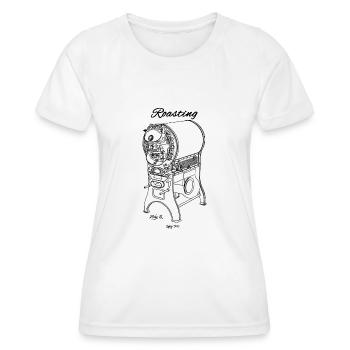 Roastery Coffee Beans Drawing Roasting Machine - T-shirt sport Femme - blanc - Devant - AI Model Female 172 dark (172cm)