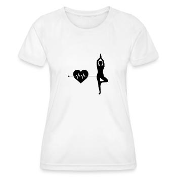 Rythme cardiaque de yoga - T-shirt sport Femme - blanc - Devant - AI Model Female 172 dark (172cm)