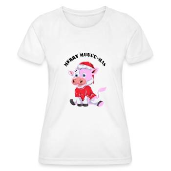 Merry Muuu Mas Outfit - Frauen Funktions-T-Shirt - Weiß - Vorne - AI Model Female 172 dark (172cm)