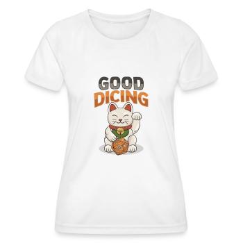 Chinese Cat Waving Design for a - Women's Functional T-Shirt - white - Front - AI Model Female 172 dark (172cm)