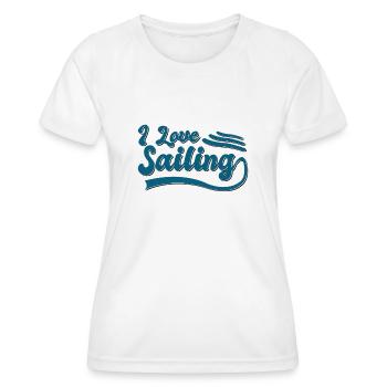 J’adore la voile - T-shirt sport Femme - blanc - Devant - AI Model Female 172 dark (172cm)