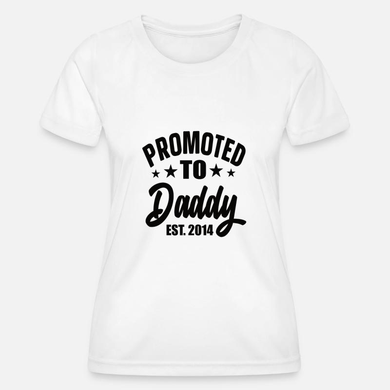 Promoted To Daddy Est 2014 - Women's Functional T-Shirt - white