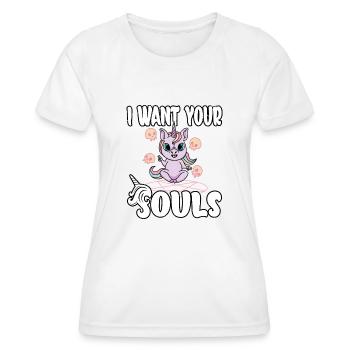 Satan Belzébuth Diable Gothique Pentagramme Mystique - T-shirt sport Femme - blanc - Devant - AI Model Female 172 dark (172cm)