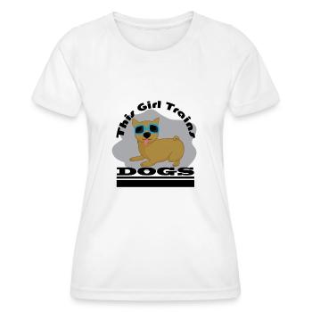Mädchen trainiert Hunde, niedliches - Frauen Funktions-T-Shirt - Weiß - Vorne - AI Model Female 172 dark (172cm)