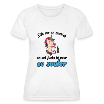 Humour evjf Future Marié Vie de Jeune Fille Fête - T-shirt sport Femme - blanc - Devant - AI Model Female 172 dark (172cm)