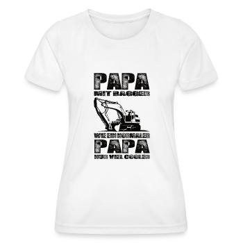Papa Mit Bagger Wie Ein Normaler Papa Nur Cooler - Frauen Funktions-T-Shirt - Weiß - Vorne - AI Model Female 172 dark (172cm)