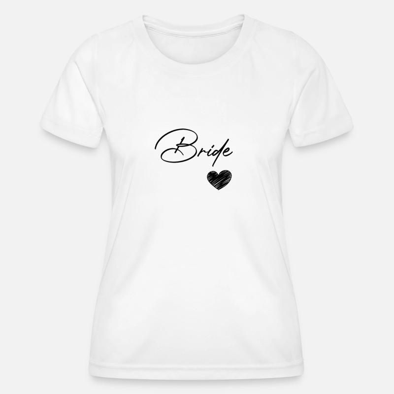 lettering "Bride", - Women's Functional T-Shirt - white