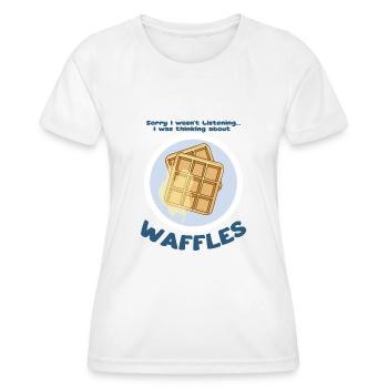 Ich denke an Waffeln Hobby Chef Sirup - Frauen Funktions-T-Shirt - Weiß - Vorne - AI Model Female 172 dark (172cm)