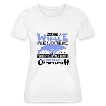 Mammifères marins pour l’observation des orques et des baleines à bosse - T-shirt sport Femme - blanc - Devant - AI Model Female 172 dark (172cm)