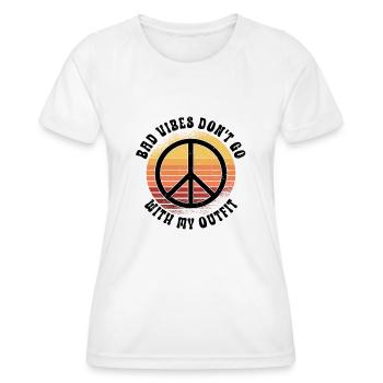 Hippie Peace Sign Peace Flowers Flower Child - T-shirt sport Femme - blanc - Devant - AI Model Female 172 dark (172cm)