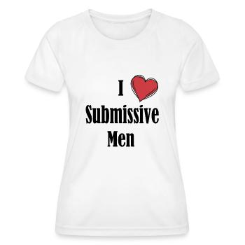 I Love Submissive Men Red Heart Funny Submissive - Women's Functional T-Shirt - white - Front - AI Model Female 172 dark (172cm)