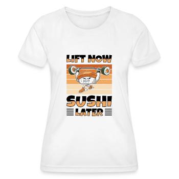 Japanisches Essen Sushi Liebhaber Bodybuilder - Frauen Funktions-T-Shirt - Weiß - Vorne - AI Model Female 172 dark (172cm)
