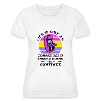 Video Game Player Retro Gamer Gaming Classic - Women's Functional T-Shirt - white - Front - AI Model Female 172 dark (172cm)