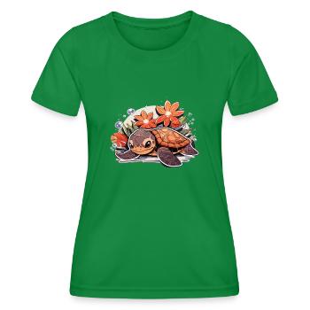 Turtle - Women's Functional T-Shirt - kelly green - Front - AI Model Female 172 dark (172cm)