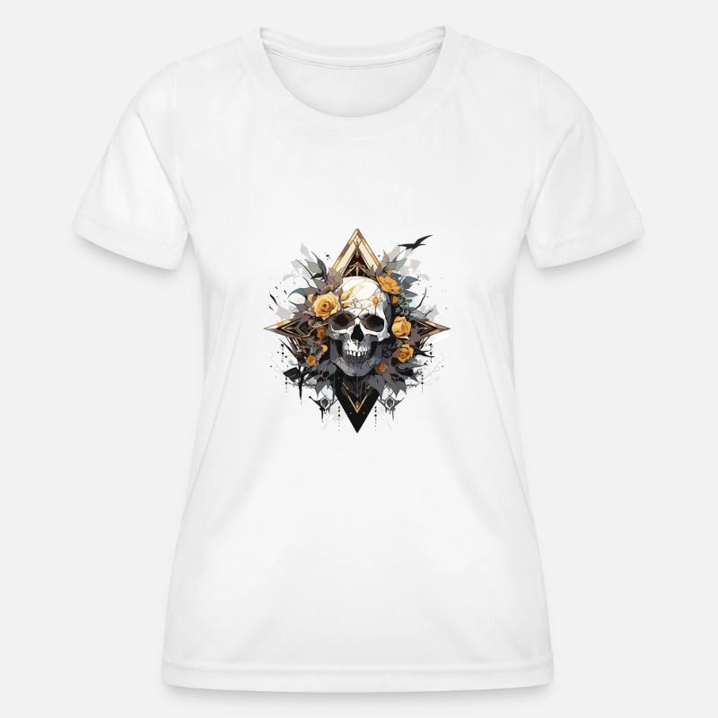 Skull Skull Skulls Skull Skeleton - Women's Functional T-Shirt - white