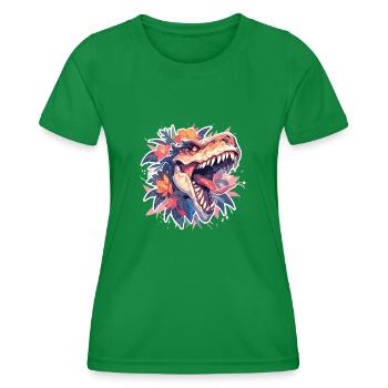 Dinosaurier Trex Dinos Dinosaurus Dino Baby - Frauen Funktions-T-Shirt - Kelly Green - Vorne - AI Model Female 172 dark (172cm)