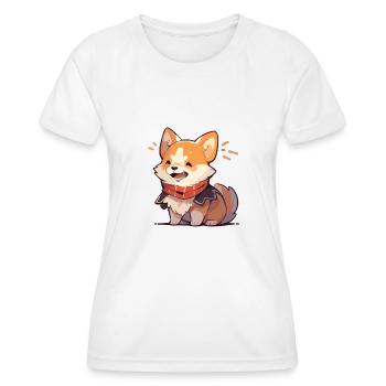 Corgi - T-shirt sport Femme - blanc - Devant - AI Model Female 172 dark (172cm)