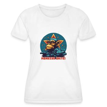 Singes de la Résistance, unissez-vous ! - T-shirt sport Femme - blanc - Devant - AI Model Female 172 dark (172cm)