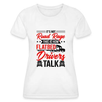 Camion Machine à plateau Véhicule cargo - T-shirt sport Femme - blanc - Devant - AI Model Female 172 dark (172cm)