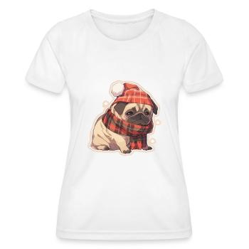 Carlin Carlin Chien Carlin Noël Carlin Noël - T-shirt sport Femme - blanc - Devant - AI Model Female 172 dark (172cm)