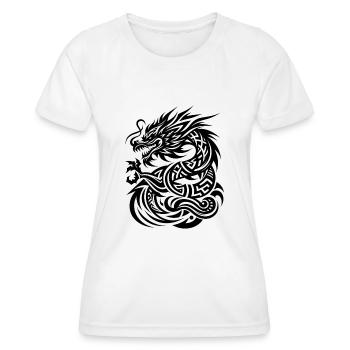 Dragon Tribal Tattoo Kunstvolles Design - Frauen Funktions-T-Shirt - Weiß - Vorne - AI Model Female 172 dark (172cm)