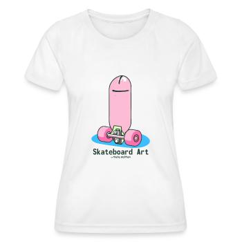 Zeitgenössische moderne Skateboard-Kunst - Frauen Funktions-T-Shirt - Weiß - Vorne - AI Model Female 172 dark (172cm)