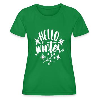 Hallo Winter - Frauen Funktions-T-Shirt - Kelly Green - Vorne - AI Model Female 172 dark (172cm)