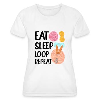 Conception drôle au Crochet - T-shirt sport Femme - blanc - Devant - AI Model Female 172 dark (172cm)