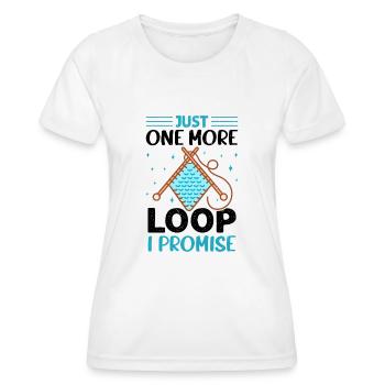 Conception drôle au Crochet - T-shirt sport Femme - blanc - Devant - AI Model Female 172 dark (172cm)