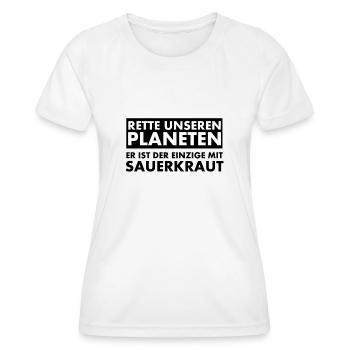 Sauvez notre planète. Il est le seul à avoir... - T-shirt sport Femme - blanc - Devant - AI Model Female 172 dark (172cm)