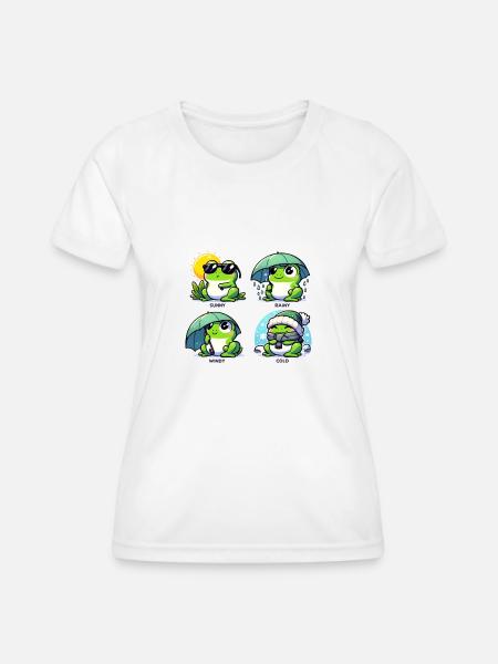 Frösche bei jeder Wetterlage - Frauen Funktions-T-Shirt - Weiß