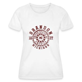 Brandon MI | Michigan Reise & Souvinier Geschenk - Frauen Funktions-T-Shirt - Weiß - Vorne - AI Model Female 172 dark (172cm)