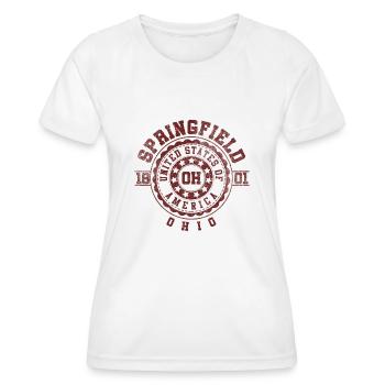 Springfield OH | Ohio Souvenir & Geschenk - Frauen Funktions-T-Shirt - Weiß - Vorne - AI Model Female 172 dark (172cm)