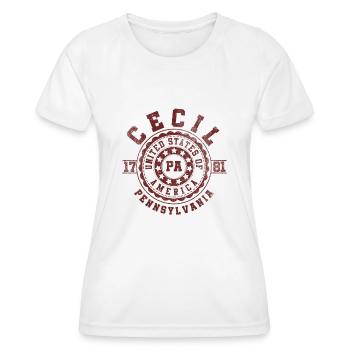 Cecil PA | Pennsylvanie - & Cadeau - T-shirt sport Femme - blanc - Devant - AI Model Female 172 dark (172cm)
