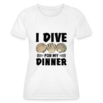 Coquillage coquillage collecteur pétoncle - T-shirt sport Femme - blanc - Devant - AI Model Female 172 dark (172cm)
