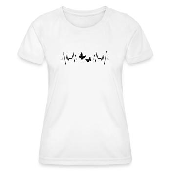 Herzschlag Schmetterling Silhouette - Frauen Funktions-T-Shirt - Weiß - Vorne - AI Model Female 172 dark (172cm)