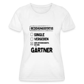 Gärtner Beziehungsstatus - Frauen Funktions-T-Shirt - Weiß - Vorne - AI Model Female 172 dark (172cm)