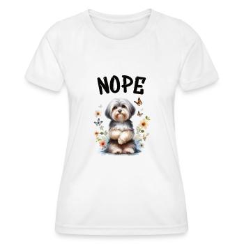 Drôle de dicton havanais non pour les amoureux des chiens - T-shirt sport Femme - blanc - Devant - AI Model Female 172 dark (172cm)