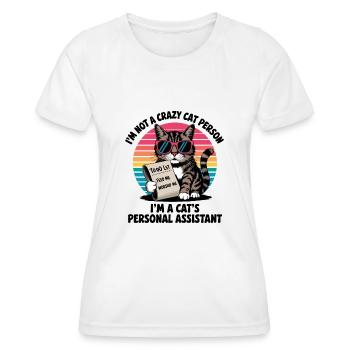 Drôle de dicton de chat - T-shirt sport Femme - blanc - Devant - AI Model Female 172 dark (172cm)