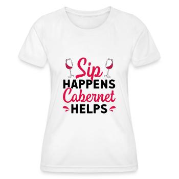 Wine Red Wine - Women's Functional T-Shirt - white - Front - AI Model Female 172 dark (172cm)