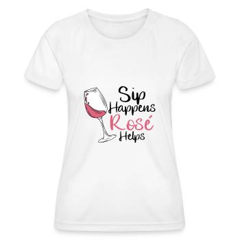 Wein Rosé - Frauen Funktions-T-Shirt - Weiß - Vorne - AI Model Female 172 dark (172cm)