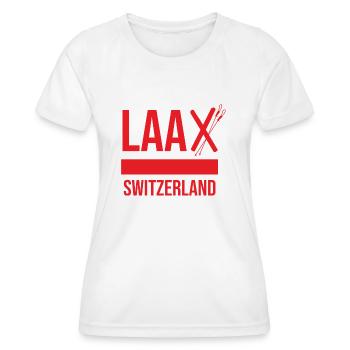 Laax Graubünden Souvenir - Women's Functional T-Shirt - white - Front - AI Model Female 172 dark (172cm)
