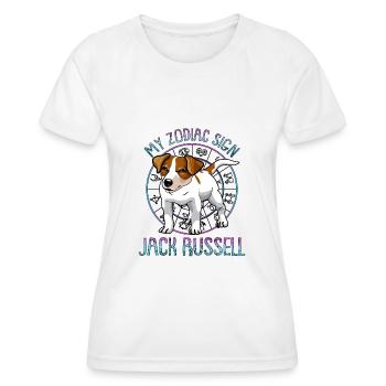 Sternzeichen Jack Russel - Frauen Funktions-T-Shirt - Weiß - Vorne - AI Model Female 172 dark (172cm)