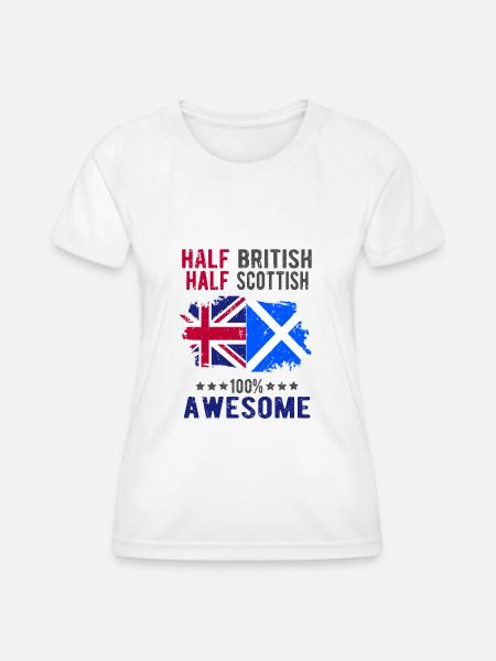 Halb Brite Halb Schotte - Frauen Funktions-T-Shirt - Weiß